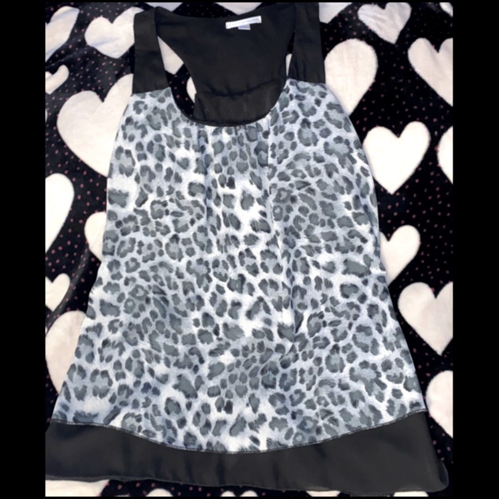 Leopard Print Sleeveless Blouse